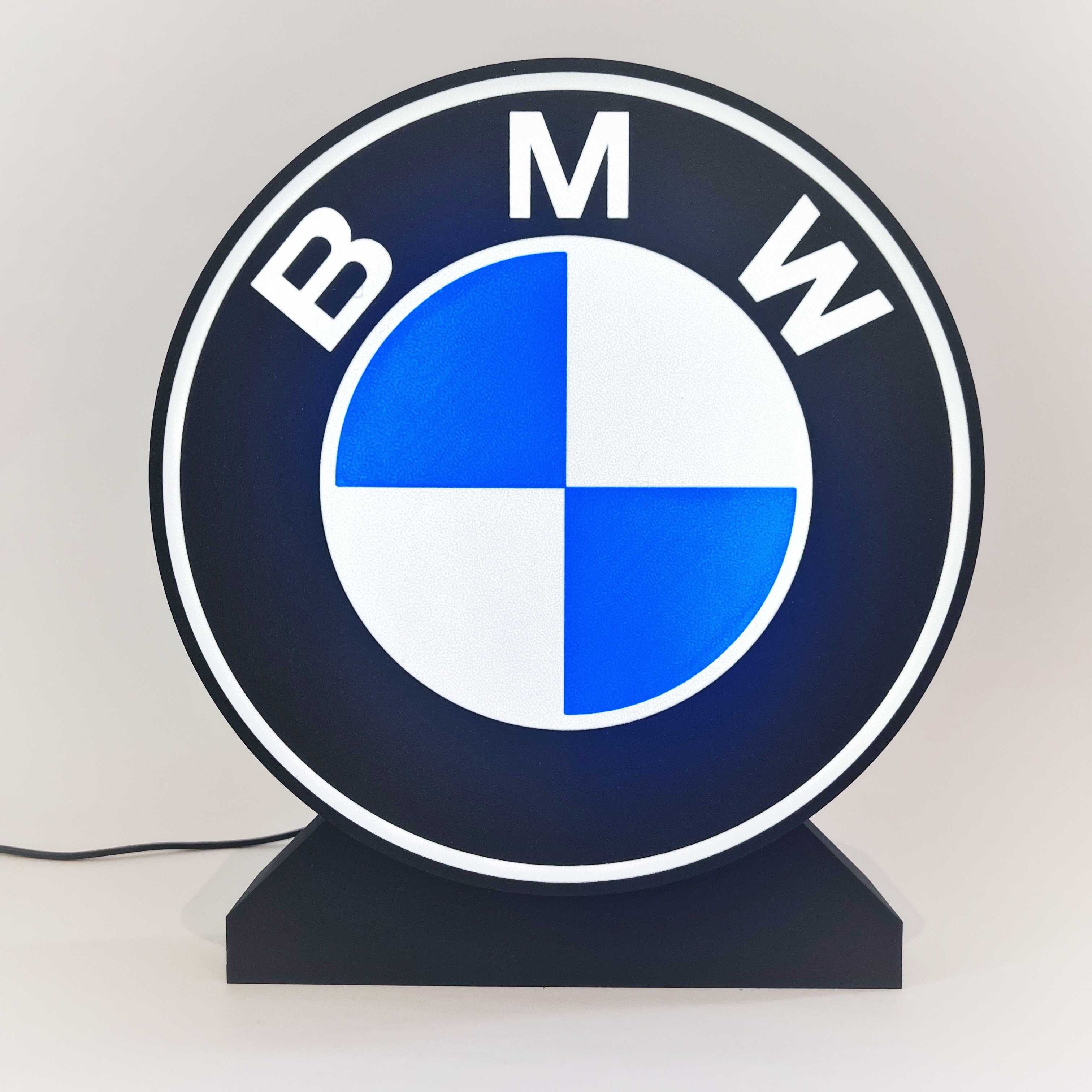 Unique Gift for BMW Enthusiasts: USB Illuminated Table Lamp with BMW Symbol