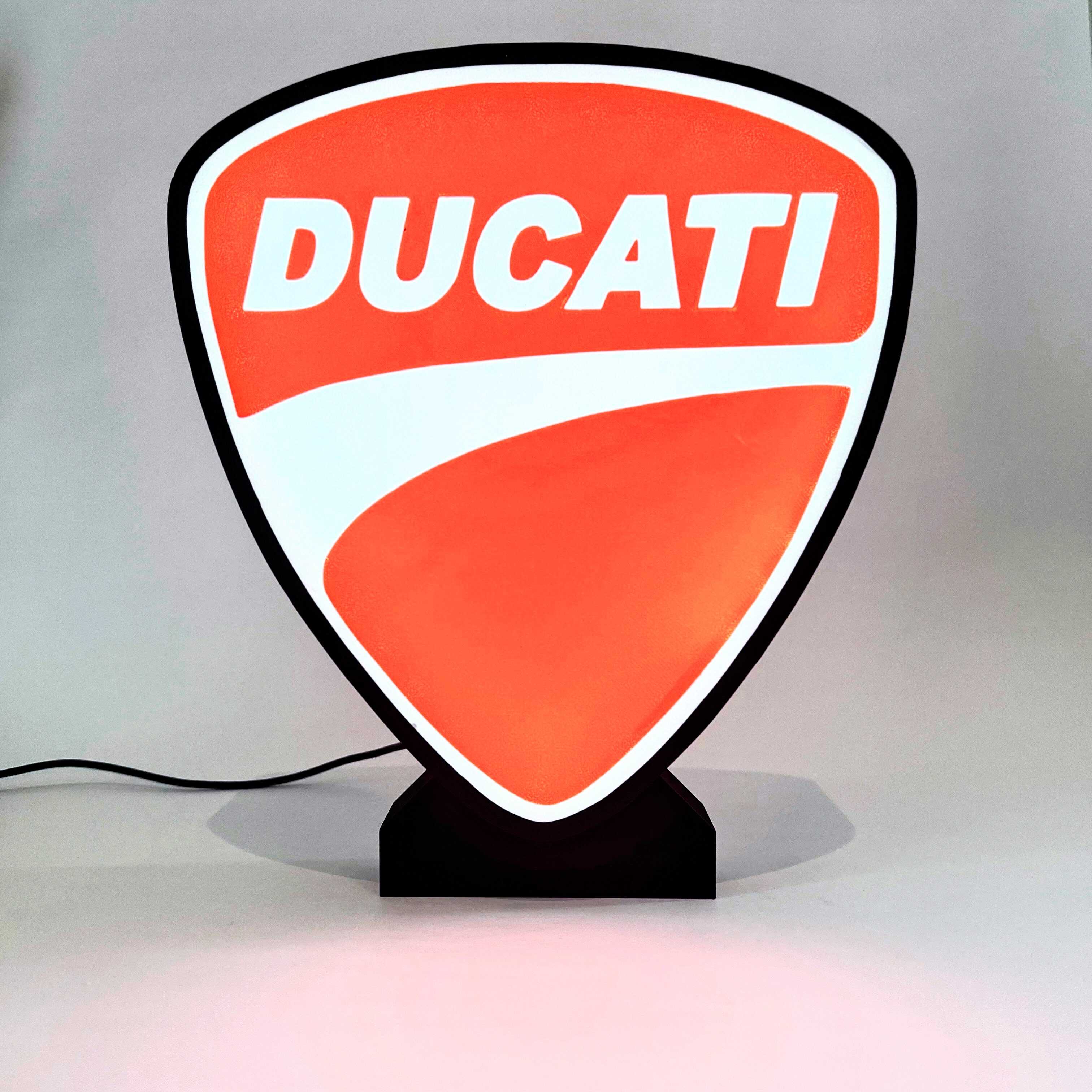 Perfect Gift for Ducati Fans: USB-Powered Illuminated Table Lamp with Ducati Symbol